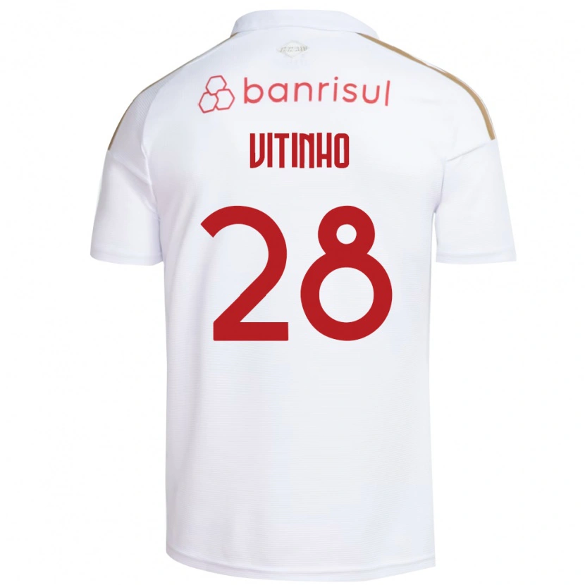 Danxen Enfant Maillot Vitinho #28 Blanc Rouge Tenues Extérieur 2026/27 T-Shirt