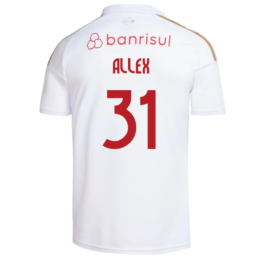 Danxen Enfant Maillot Allex Rodrigues Pereira Da Silva #31 Blanc Rouge Tenues Extérieur 2026/27 T-Shirt