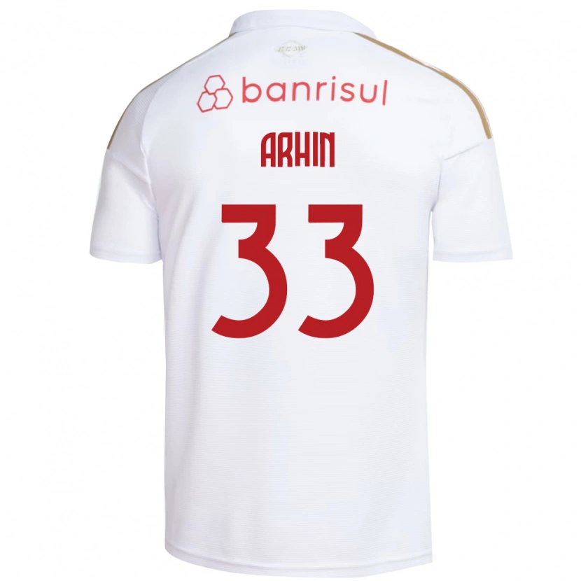 Danxen Enfant Maillot Benjamin Arhin #33 Blanc Rouge Tenues Extérieur 2026/27 T-Shirt