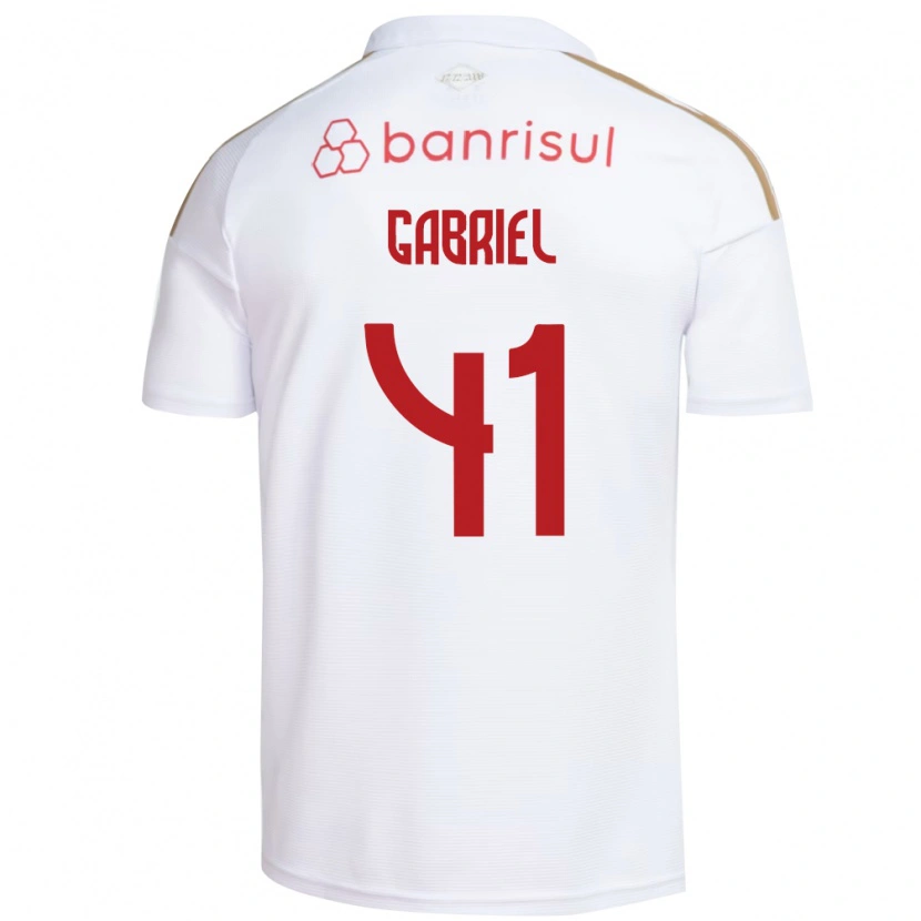 Danxen Enfant Maillot Victor Gabriel #41 Blanc Rouge Tenues Extérieur 2026/27 T-Shirt