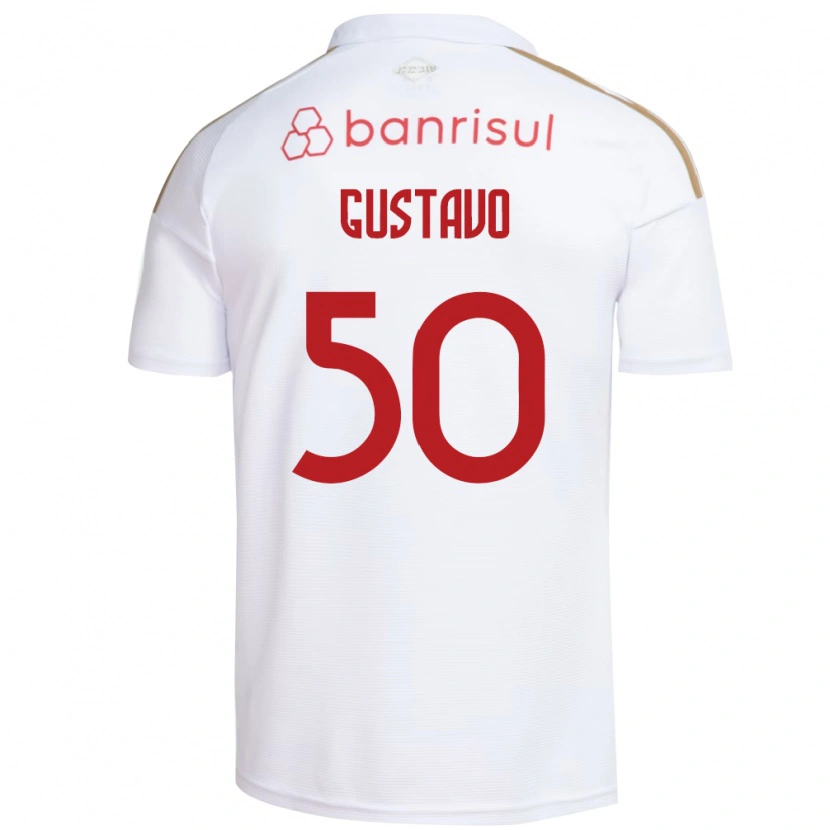 Danxen Enfant Maillot Gustavo Dos Santos #50 Blanc Rouge Tenues Extérieur 2026/27 T-Shirt