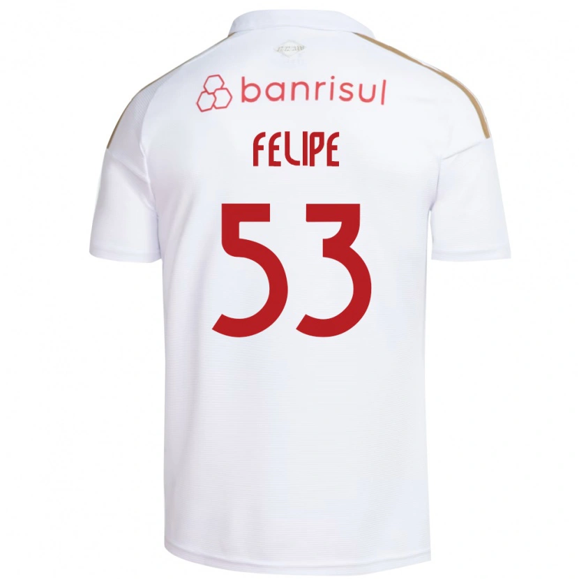 Danxen Enfant Maillot Luiz Felipe #53 Blanc Rouge Tenues Extérieur 2026/27 T-Shirt