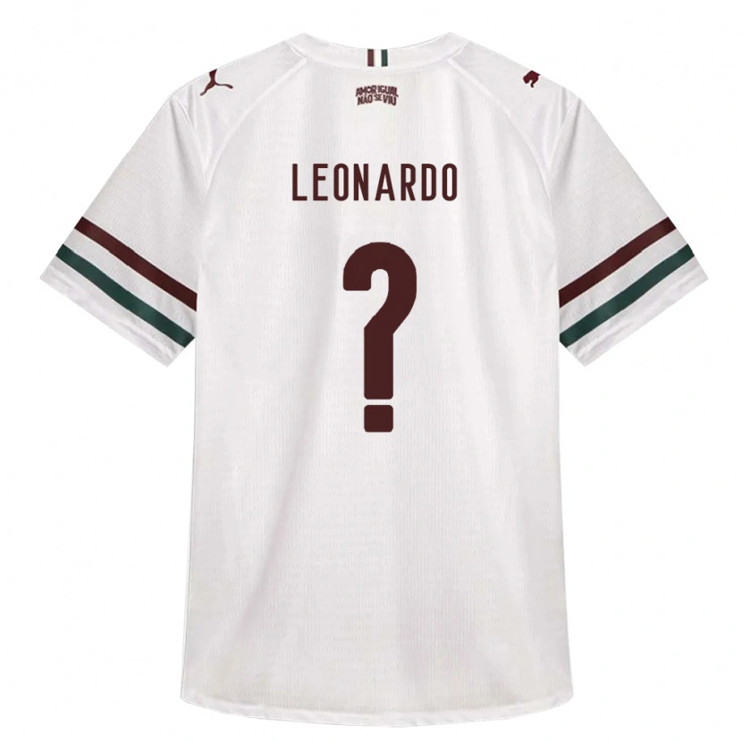 Danxen Enfant Maillot Leonardo Victor Cardoso Dos Santos #0 Blanc Vert Bourgogne Tenues Extérieur 2026/27 T-Shirt