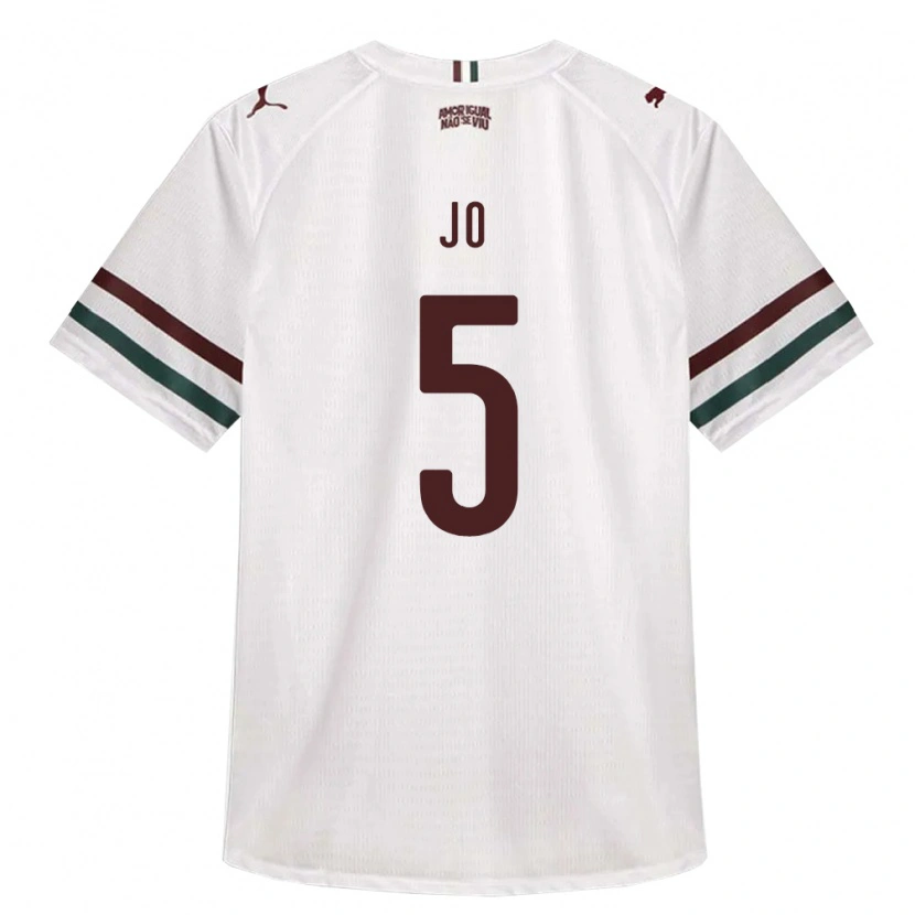 Danxen Enfant Maillot Joedson Santos Almeida #5 Blanc Vert Bourgogne Tenues Extérieur 2026/27 T-Shirt