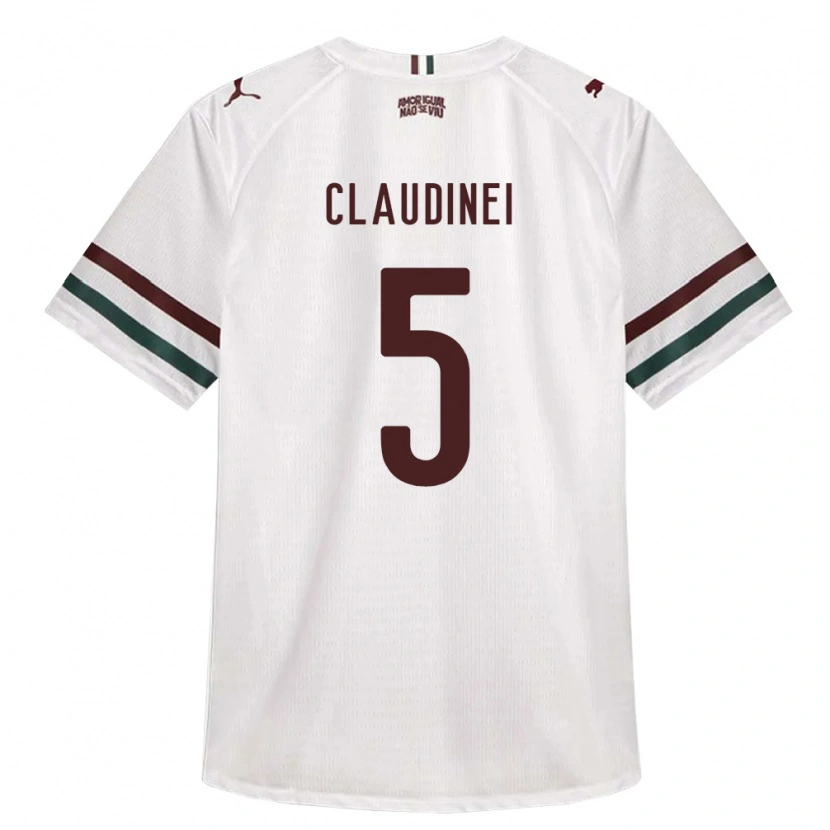 Danxen Enfant Maillot Claudinei Junio De Souza #5 Blanc Vert Bourgogne Tenues Extérieur 2026/27 T-Shirt