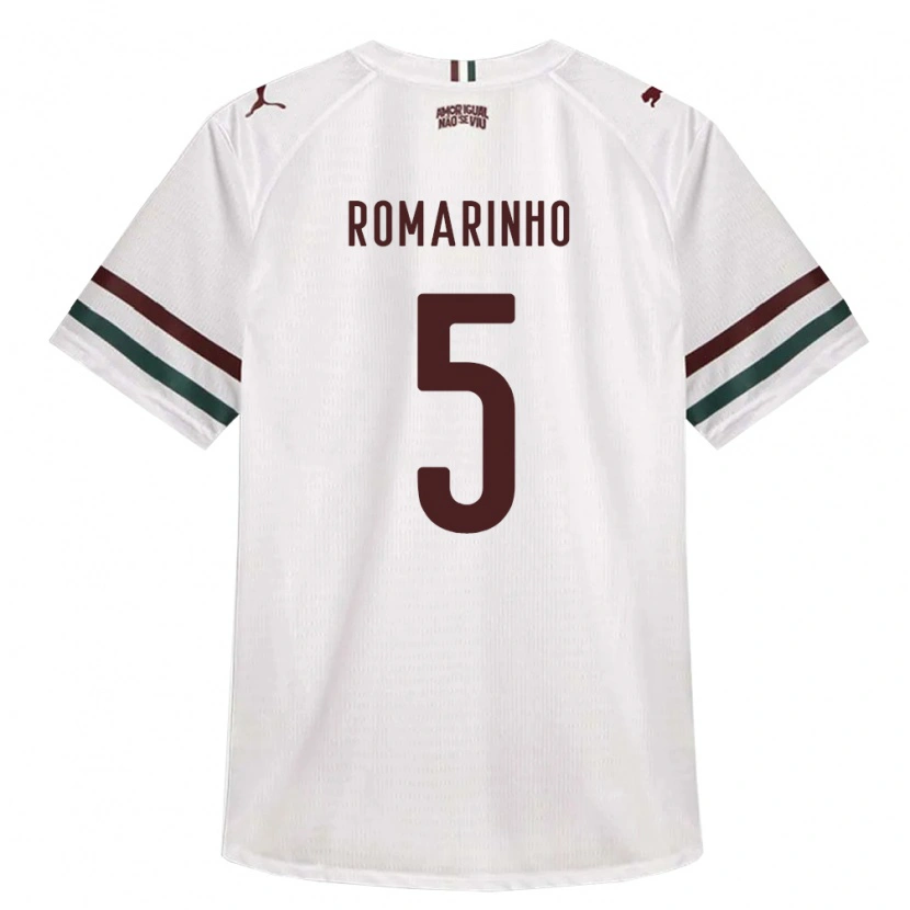 Danxen Enfant Maillot Romarinho #5 Blanc Vert Bourgogne Tenues Extérieur 2026/27 T-Shirt