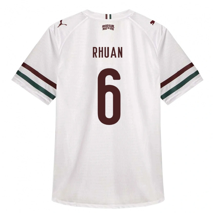Danxen Enfant Maillot Rhuan Wallace Stoeberl Barboza #6 Blanc Vert Bourgogne Tenues Extérieur 2026/27 T-Shirt