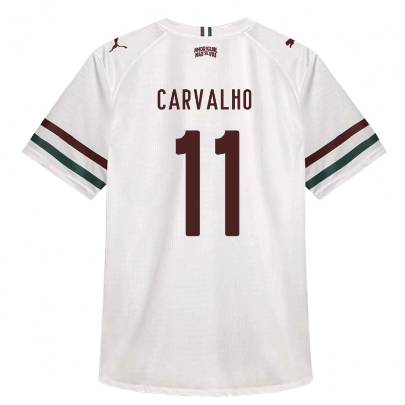Danxen Enfant Maillot Léo Carvalho #11 Blanc Vert Bourgogne Tenues Extérieur 2026/27 T-Shirt