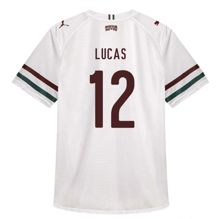 Danxen Enfant Maillot André Lucas #12 Blanc Vert Bourgogne Tenues Extérieur 2026/27 T-Shirt