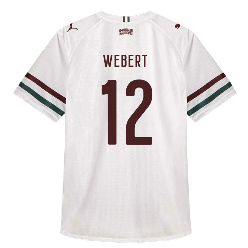 Danxen Enfant Maillot Webert Silva Leite Ferreira #12 Blanc Vert Bourgogne Tenues Extérieur 2026/27 T-Shirt