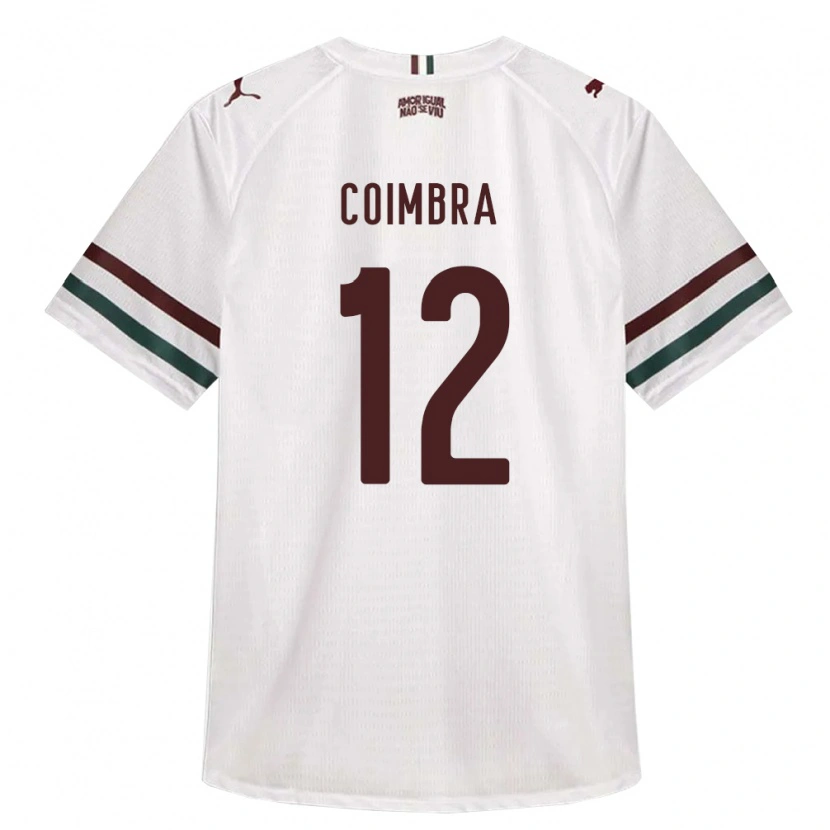 Danxen Enfant Maillot Amanda Coimbra #12 Blanc Vert Bourgogne Tenues Extérieur 2026/27 T-Shirt