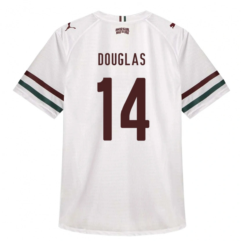 Danxen Enfant Maillot Caio Douglas #14 Blanc Vert Bourgogne Tenues Extérieur 2026/27 T-Shirt
