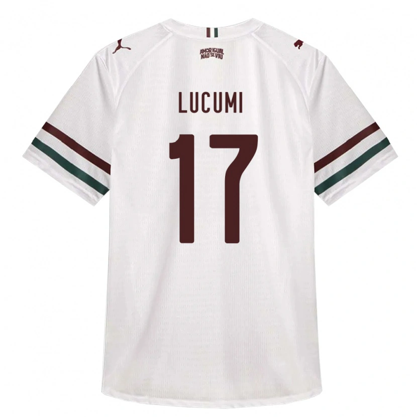 Danxen Enfant Maillot Jan Lucumi #17 Blanc Vert Bourgogne Tenues Extérieur 2026/27 T-Shirt