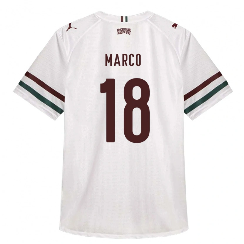 Danxen Enfant Maillot Marco Antonio De Sousa Medeiros #18 Blanc Vert Bourgogne Tenues Extérieur 2026/27 T-Shirt