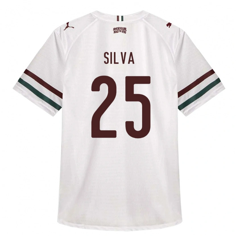 Danxen Enfant Maillot Julia Silva #25 Blanc Vert Bourgogne Tenues Extérieur 2026/27 T-Shirt