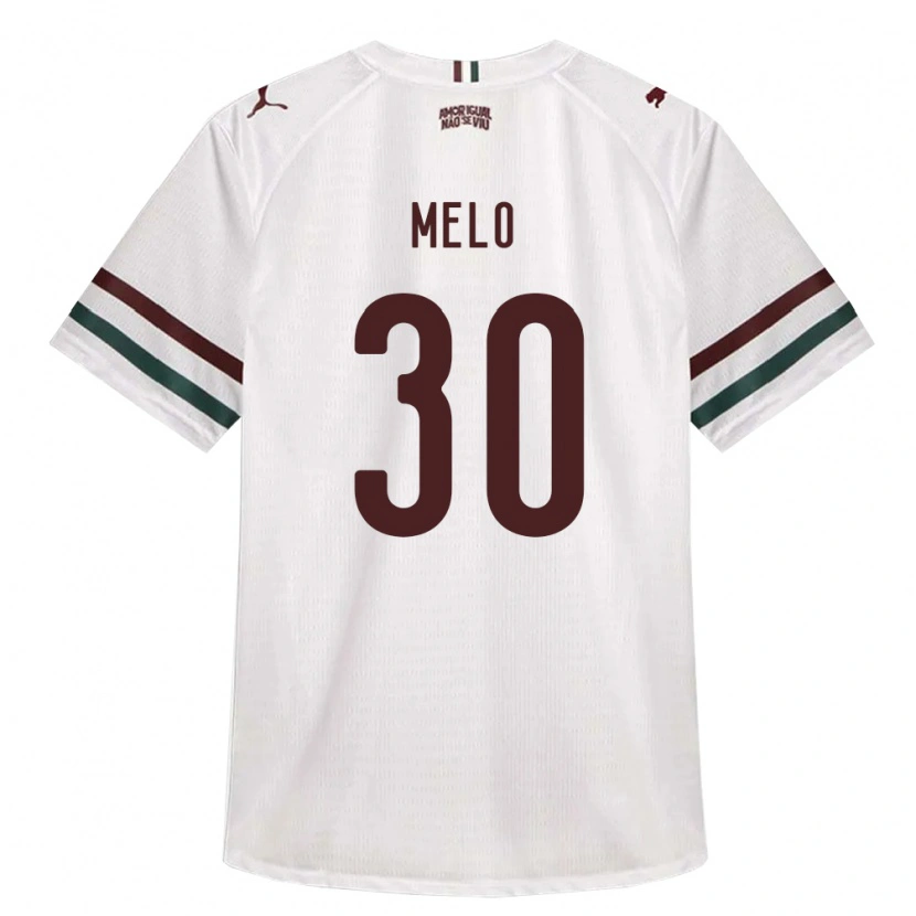 Danxen Enfant Maillot Felipe Melo #30 Blanc Vert Bourgogne Tenues Extérieur 2026/27 T-Shirt