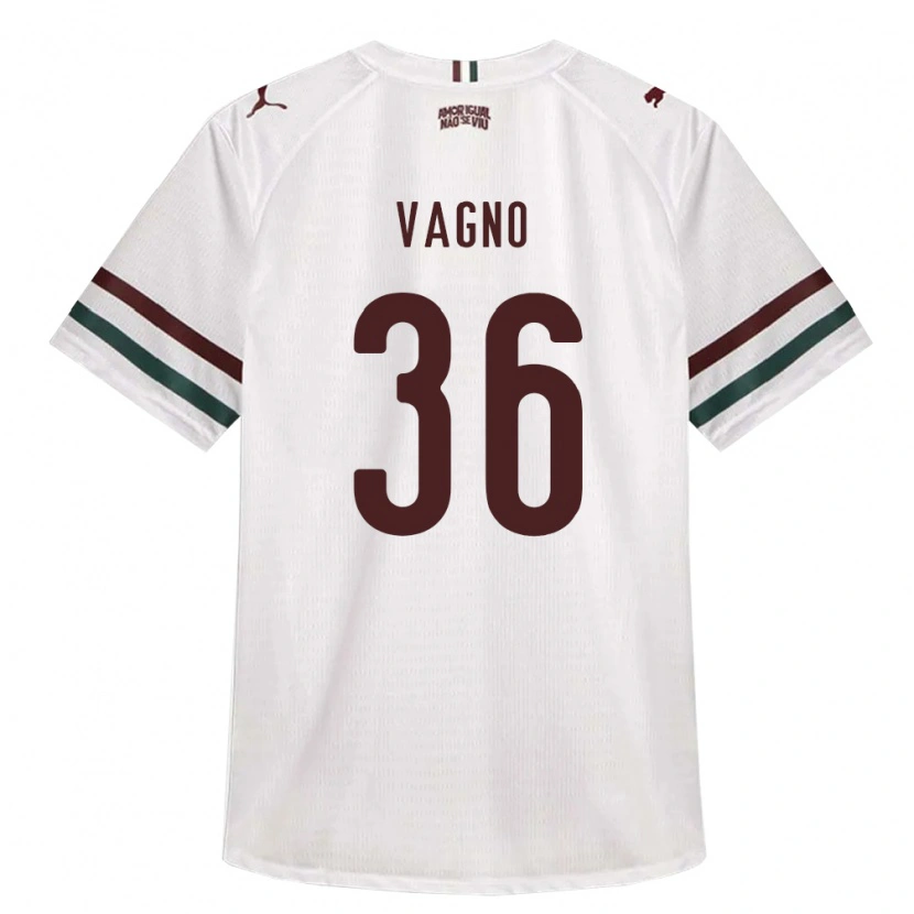 Danxen Enfant Maillot Vagno De Sousa Brito Júnior #36 Blanc Vert Bourgogne Tenues Extérieur 2026/27 T-Shirt