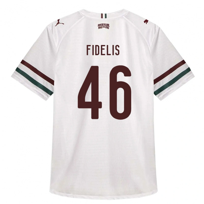 Danxen Enfant Maillot Julio Fidelis #46 Blanc Vert Bourgogne Tenues Extérieur 2026/27 T-Shirt