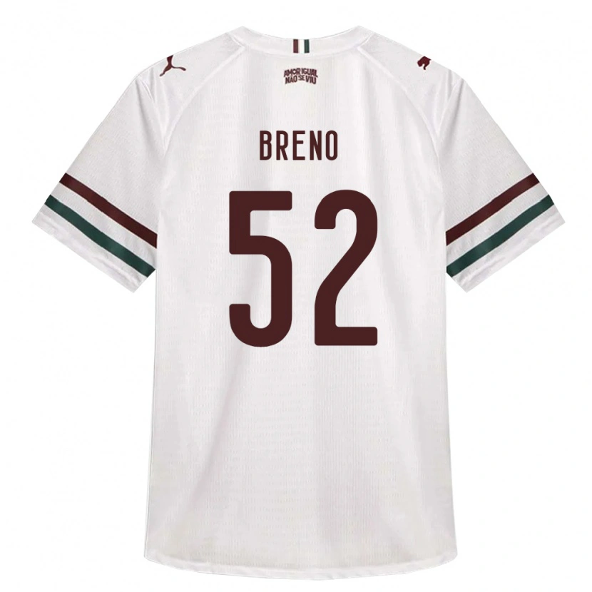 Danxen Enfant Maillot Breno De Souza Britez Da Rocha Cunha #52 Blanc Vert Bourgogne Tenues Extérieur 2026/27 T-Shirt