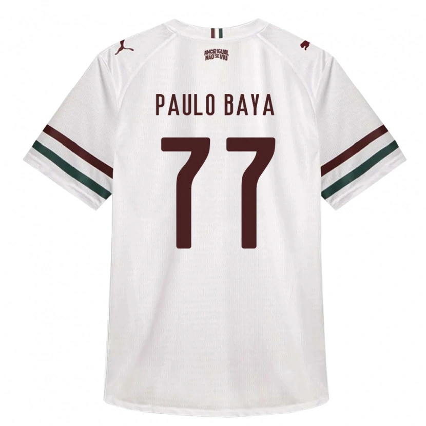 Danxen Enfant Maillot Paulo Baya #77 Blanc Vert Bourgogne Tenues Extérieur 2026/27 T-Shirt