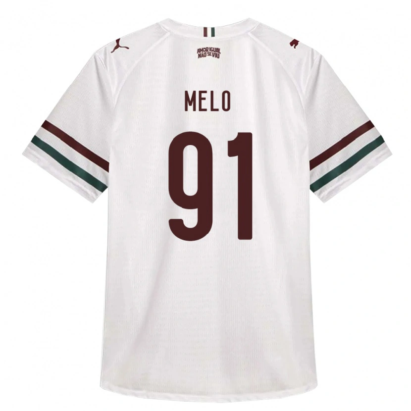 Danxen Enfant Maillot Davi Melo #91 Blanc Vert Bourgogne Tenues Extérieur 2026/27 T-Shirt
