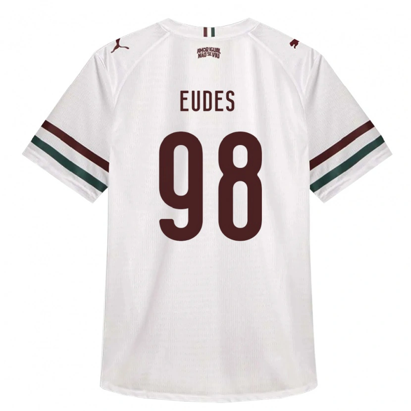 Danxen Enfant Maillot Vitor Eudes #98 Blanc Vert Bourgogne Tenues Extérieur 2026/27 T-Shirt