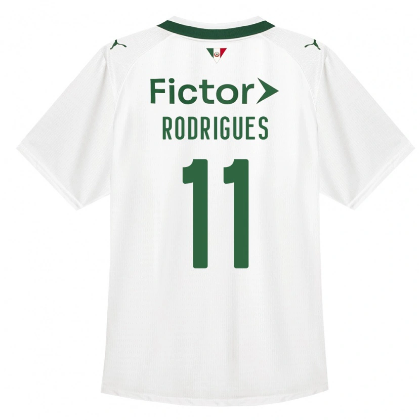 Danxen Enfant Maillot Bruno Rodrigues #11 Vert Blanc Tenues Extérieur 2026/27 T-Shirt