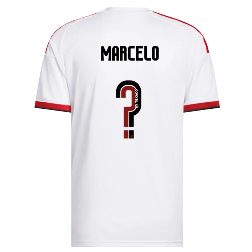 Danxen Enfant Maillot Marcelo Portela Parada De Pret #0 Blanc Rouge Noir Tenues Extérieur 2026/27 T-Shirt