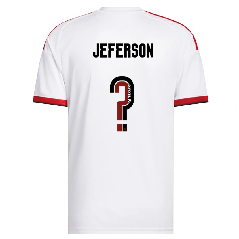 Danxen Enfant Maillot Jeferson Pereira De Sousa #0 Blanc Rouge Noir Tenues Extérieur 2026/27 T-Shirt