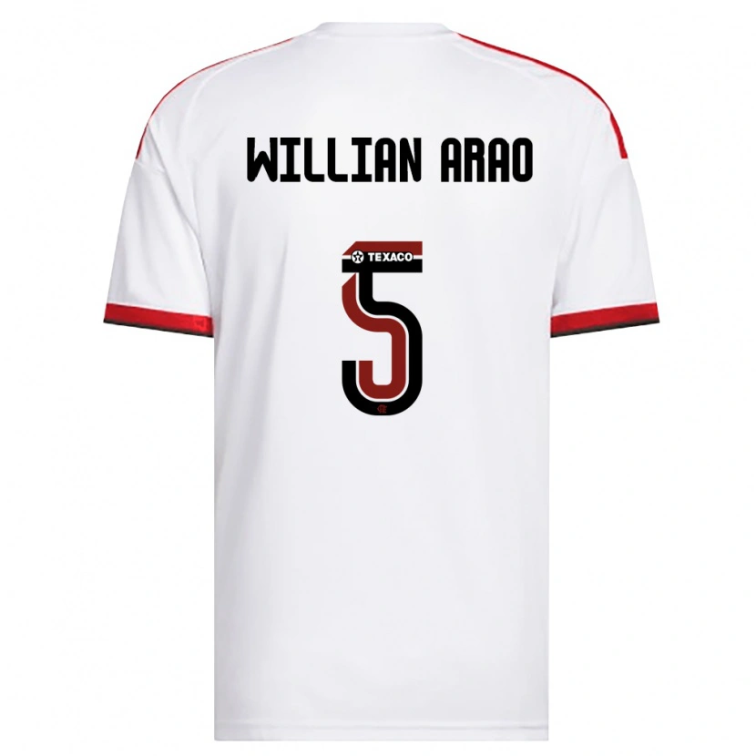 Danxen Enfant Maillot Willian Arao #5 Blanc Rouge Noir Tenues Extérieur 2026/27 T-Shirt
