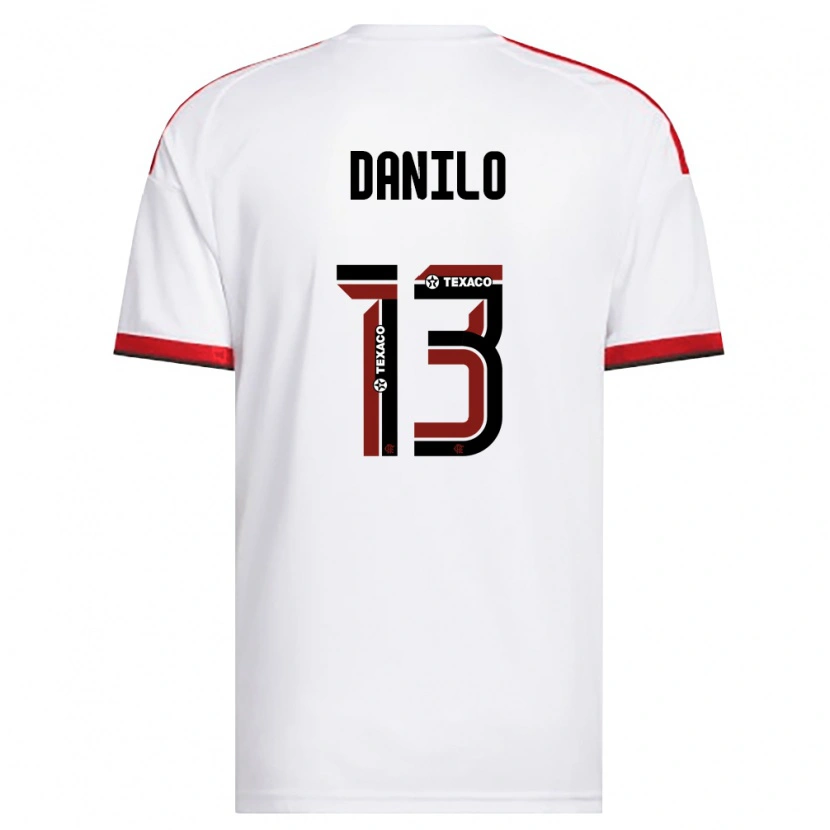 Danxen Enfant Maillot Danilo Luiz Da Silva #13 Blanc Rouge Noir Tenues Extérieur 2026/27 T-Shirt