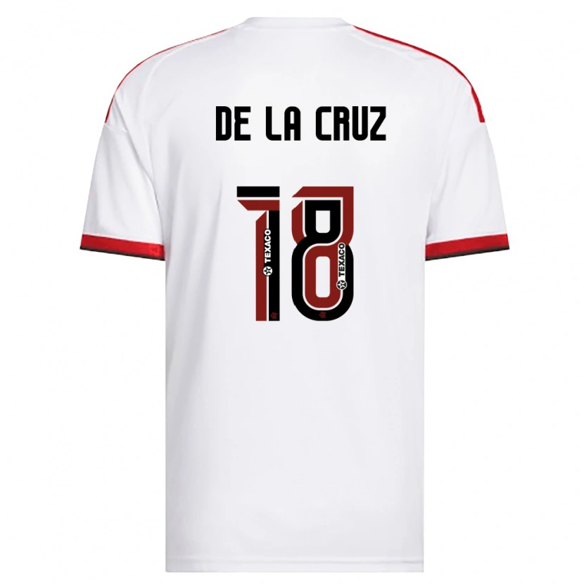 Danxen Enfant Maillot Nicolás De La Cruz #18 Blanc Rouge Noir Tenues Extérieur 2026/27 T-Shirt