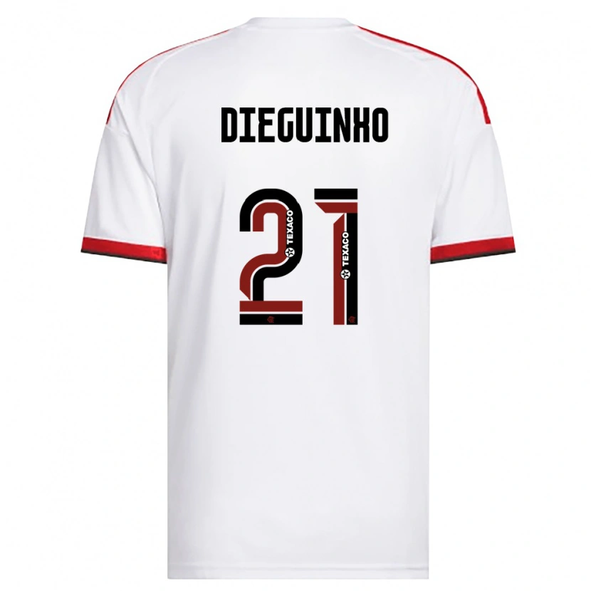 Danxen Enfant Maillot Diego Guimarães Das Neves #21 Blanc Rouge Noir Tenues Extérieur 2026/27 T-Shirt