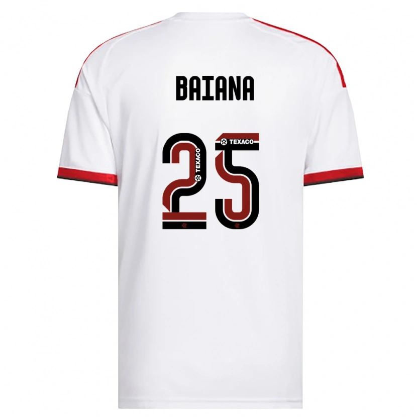 Danxen Enfant Maillot Larissa Baiana #25 Blanc Rouge Noir Tenues Extérieur 2026/27 T-Shirt