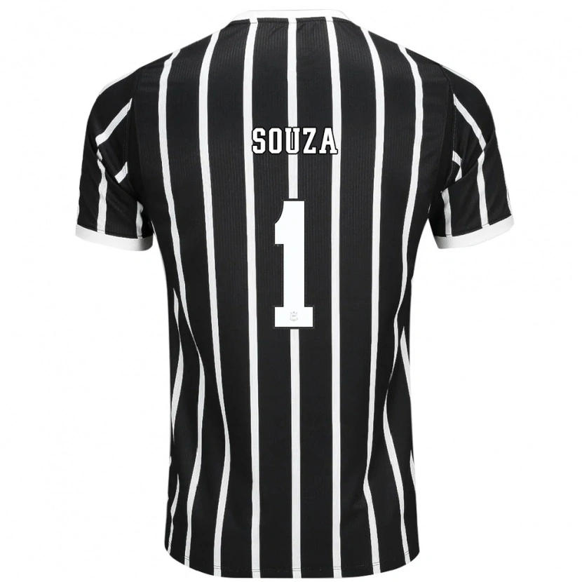Danxen Enfant Maillot Hugo Souza #1 Noir Blanc Rouge Tenues Extérieur 2026/27 T-Shirt