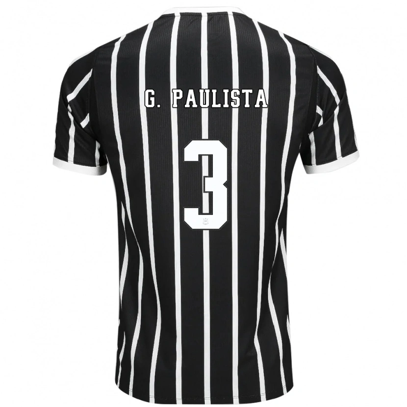 Danxen Enfant Maillot Gabriel Paulista #3 Noir Blanc Rouge Tenues Extérieur 2026/27 T-Shirt