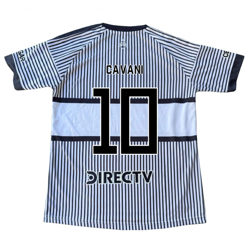 Danxen Enfant Maillot Edinson Cavani #10 Blanc Noir Jaune Tenues Extérieur 2026/27 T-Shirt