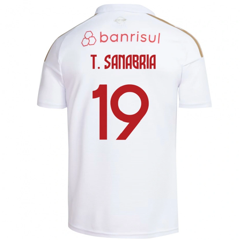 Danxen Enfant Maillot Antonio Sanabria #19 Blanc Rouge Tenues Extérieur 2026/27 T-Shirt
