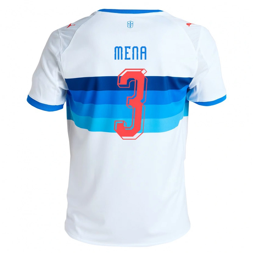 Danxen Homme Maillot Eugenio Mena #3 Blanc Bleu Ciel Tenues Domicile 2026/27 T-Shirt