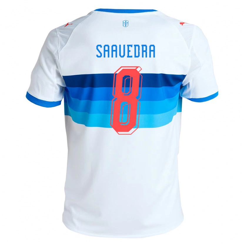 Danxen Homme Maillot Ignacio Saavedra #8 Blanc Bleu Ciel Tenues Domicile 2026/27 T-Shirt