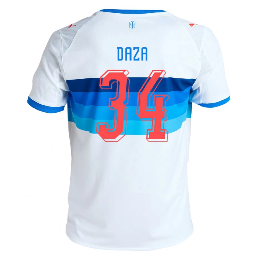 Danxen Homme Maillot Francisco Daza #34 Blanc Bleu Ciel Tenues Domicile 2026/27 T-Shirt