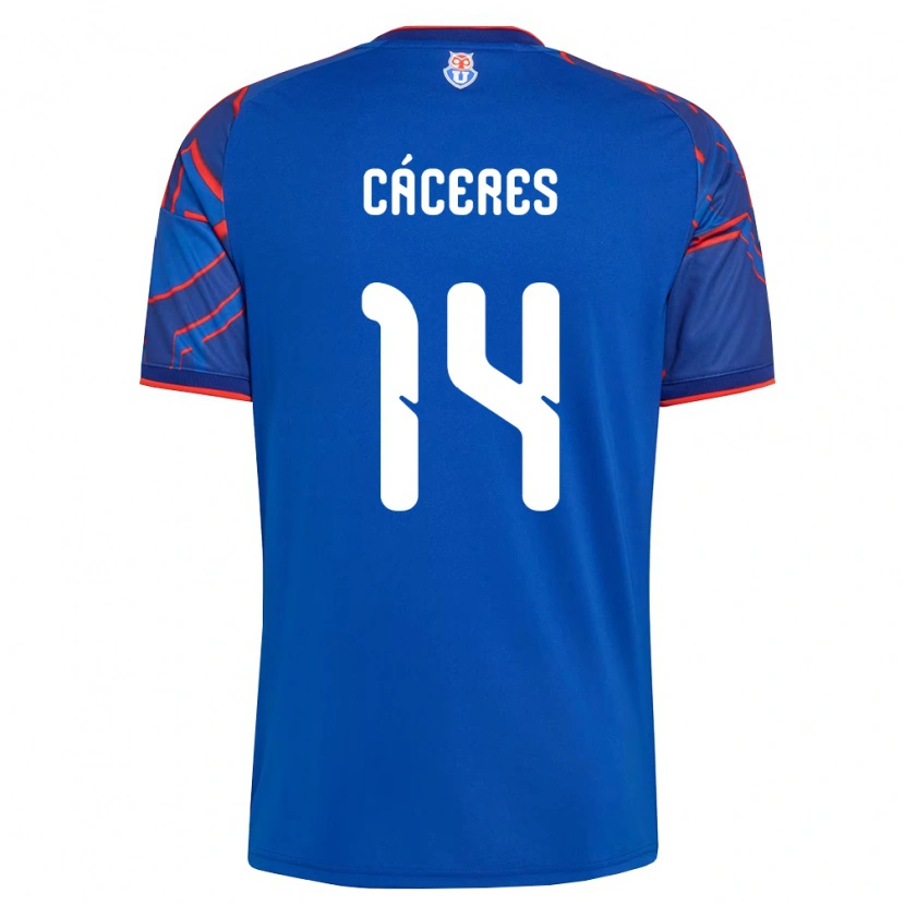 Danxen Homme Maillot Franco Cáceres #14 Bleu Royal Rouge Tenues Domicile 2026/27 T-Shirt
