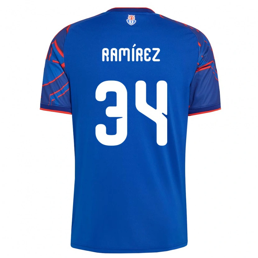 Danxen Homme Maillot Vicente Ramírez #34 Bleu Royal Rouge Tenues Domicile 2026/27 T-Shirt