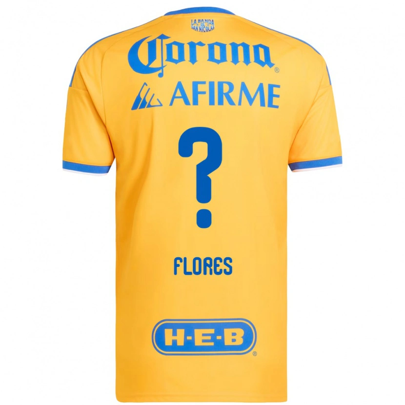 Danxen Homme Maillot Hernán Flores #0 Jaune Bleu Tenues Domicile 2026/27 T-Shirt