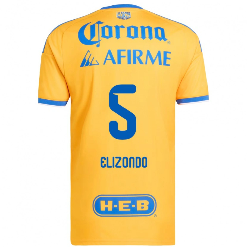 Danxen Homme Maillot Fernanda Elizondo #5 Jaune Bleu Tenues Domicile 2026/27 T-Shirt