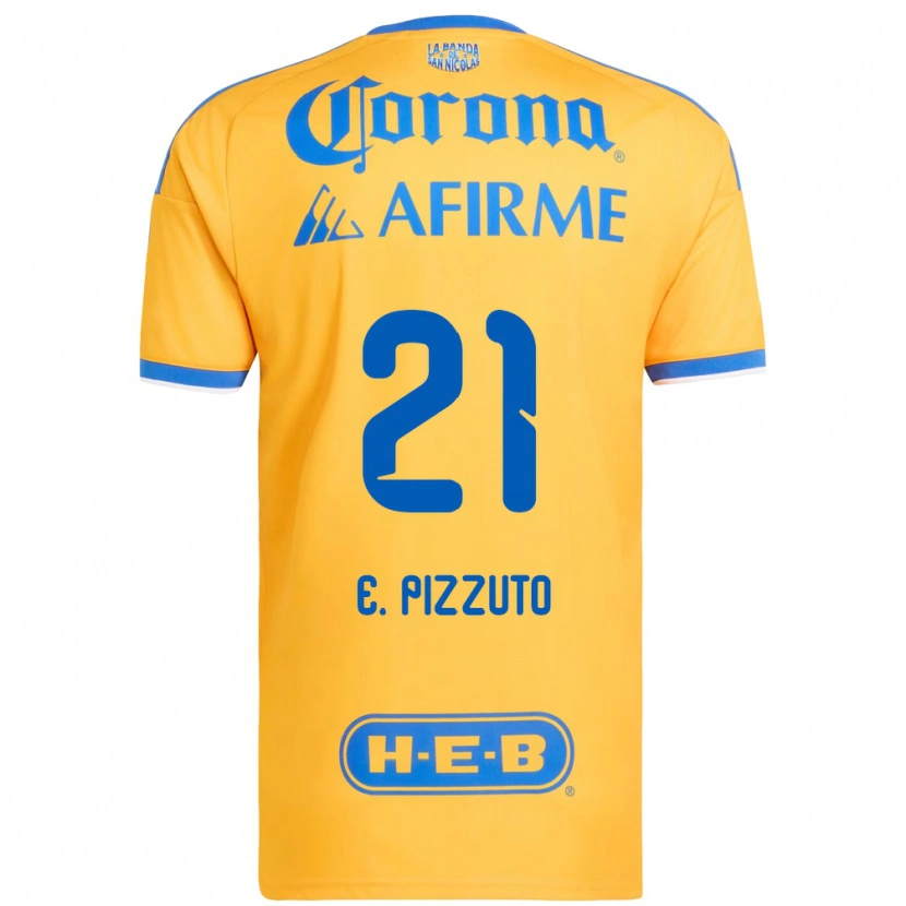 Danxen Homme Maillot Eugenio Pizzuto #21 Jaune Bleu Tenues Domicile 2026/27 T-Shirt