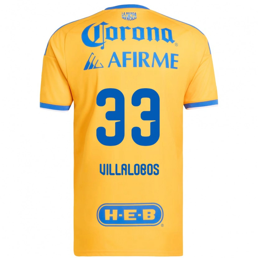 Danxen Homme Maillot Vania Villalobos #33 Jaune Bleu Tenues Domicile 2026/27 T-Shirt