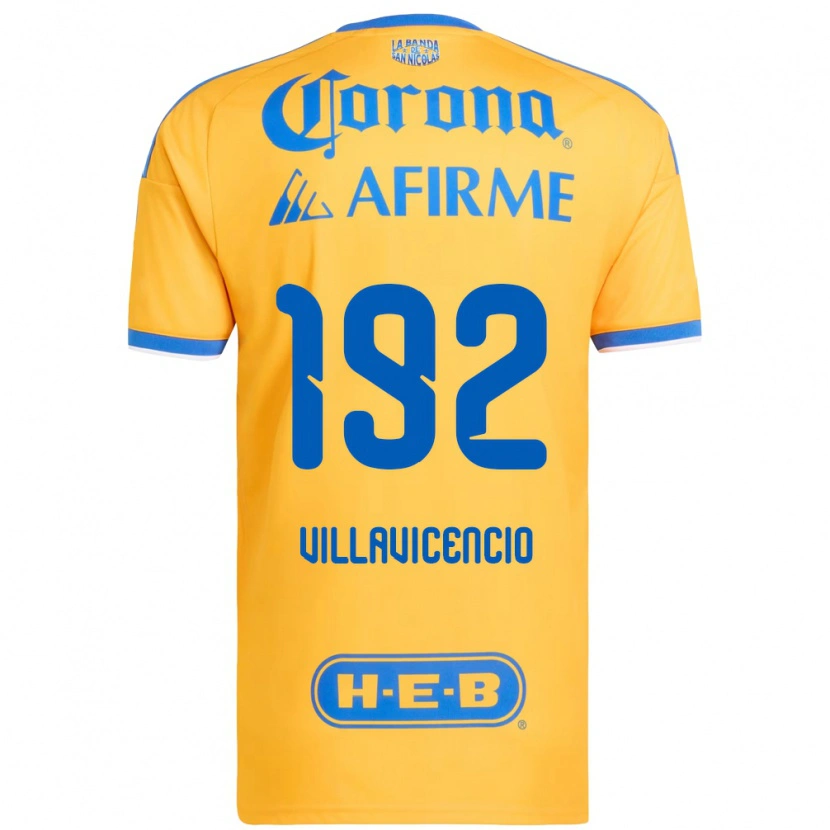 Danxen Homme Maillot Edgar Villavicencio #192 Jaune Bleu Tenues Domicile 2026/27 T-Shirt