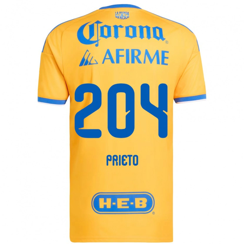 Danxen Homme Maillot Leonel Prieto #204 Jaune Bleu Tenues Domicile 2026/27 T-Shirt