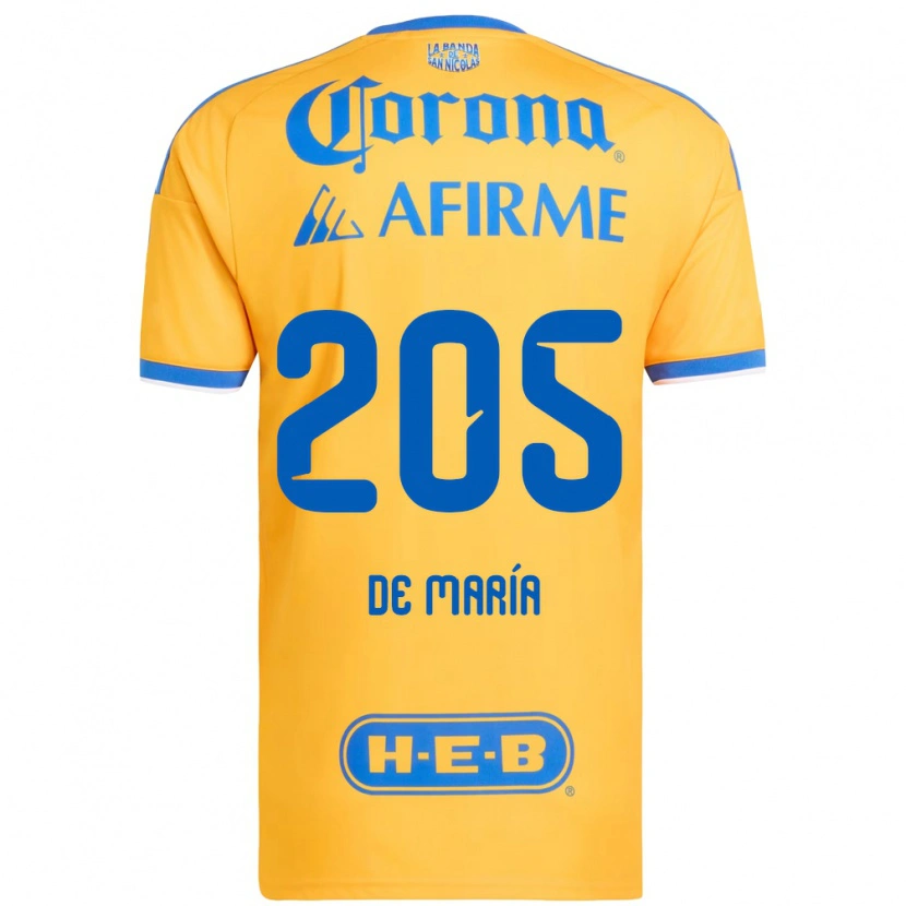 Danxen Homme Maillot Antonio De María Y Campos #205 Jaune Bleu Tenues Domicile 2026/27 T-Shirt